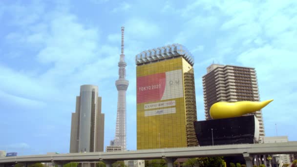 Tokyo Skytree Flamme Asakusa Tokyo Japan Około Kwietnia 2020 Wiele — Wideo stockowe