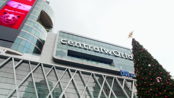 Centrum Handlowe Central World Bangkoku Podczas Zamknięć Gospodarka Tajlandii Została — Wideo stockowe