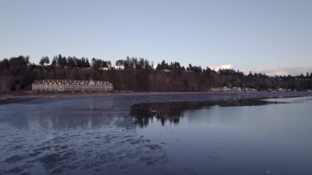 Pobřežní Krajina Blízkosti Tsawwassen Kanada Letecký — Stock video