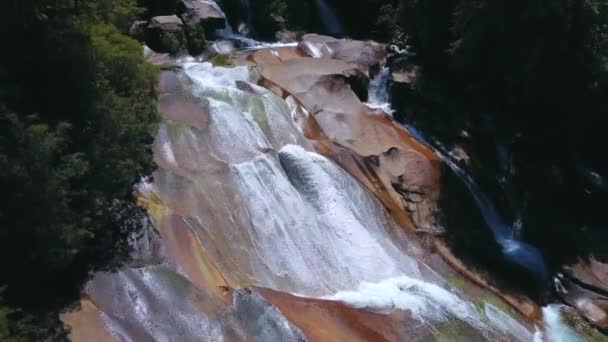 Toboganes Cochamo Patagônia Chile Cascadas Naturales Con Aguas Cristalinas Medio — Vídeo de Stock