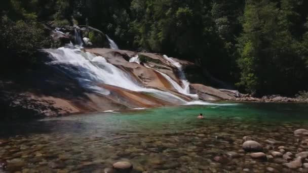 Piscinas Naturales Aguas Cristalinas Coquimbo Llamadas Toboganes Cochamo Chile — Vídeos de Stock