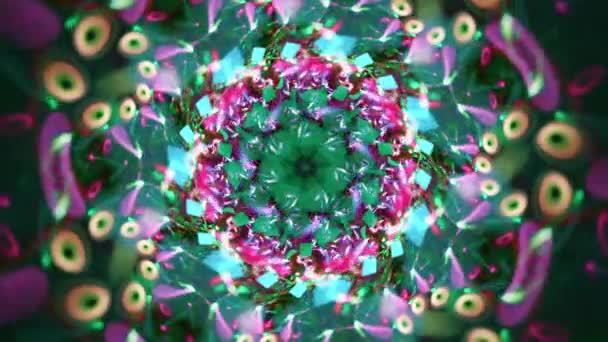 Abstract Floral Fractal Kaleidoscoop Oog Van Eeuwigheid Naadloze Looping Muziek — Stockvideo