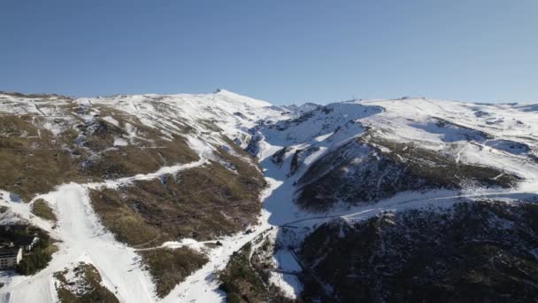 Estância Esqui Sierra Nevada Espanha Para Trás Céu Para Espaço — Vídeo de Stock