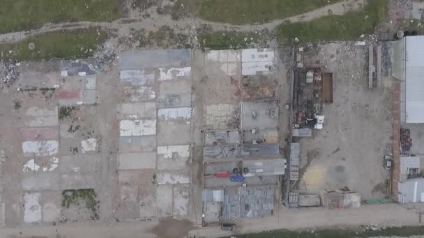 Aerial View Poor Neighborhood Zenith — ストック動画