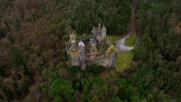 Dromore Castle Limerick Irland Mars 2022 Drone Banor Från Nordöstra — Stockvideo