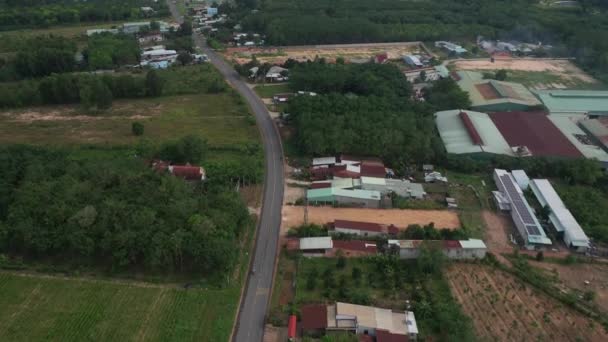 Flying Country Road Binh Duong Province Vietnam Region Industrial Manufacturing — Vídeos de Stock