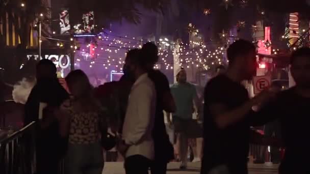 Playa Del Carmen Meksyk Nocne Życie Strefa Ulica Perspektywa — Wideo stockowe