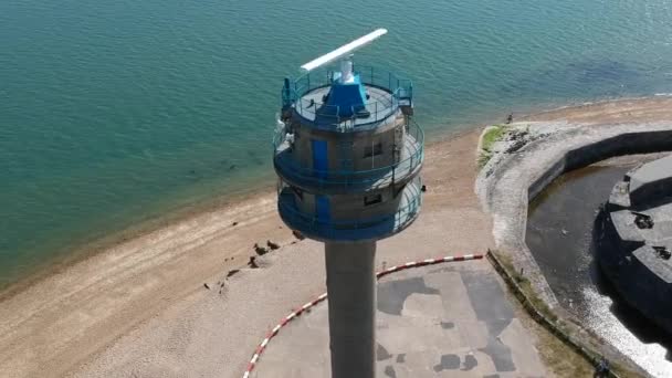 Nci Calshot Tower Orbit Shot Drone — Stock Video