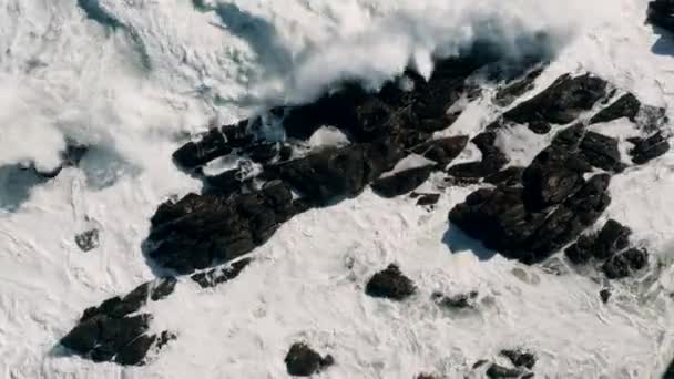 Dramatische Schuimgolven Crashen Rotsen Het Strand West Coast National Park — Stockvideo