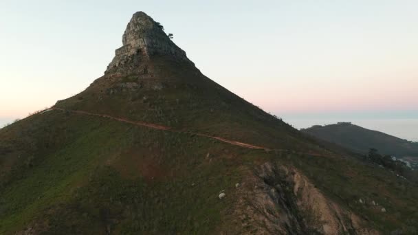 Cape Town Güney Afrika Manzaralı Aslan Başı Dağı Hava Aracı — Stok video
