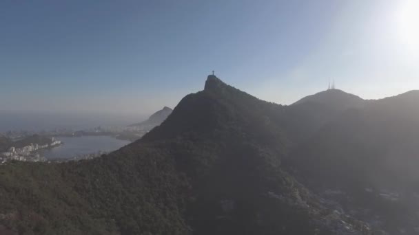 Prachtig Uitzicht Rio Janeiro Brazilië Christus Verlosser — Stockvideo