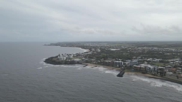 Panoramic View Bargara Beach Bundaberg Queensland Australia Aerial Drone Shot — Stockvideo