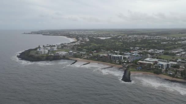 Spiaggia Panoramica Bargara Bundaberg Queensland Australia Ripresa Aerea Con Drone — Video Stock