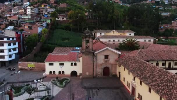 Aerial View Iglesia Recoleta Cusco Peru Drone Shot — Vídeos de Stock