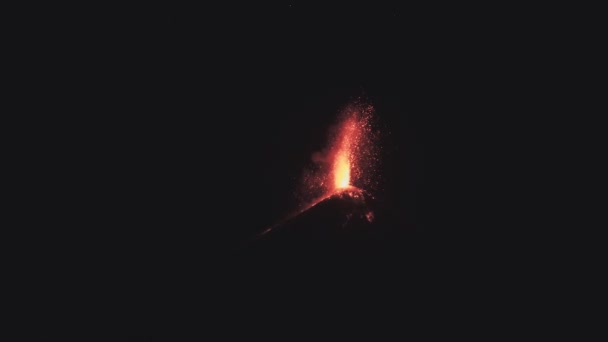 Fuego Volcano Erupting Night Time Guatemala Massive Explosion Lava Sliding — стокове відео
