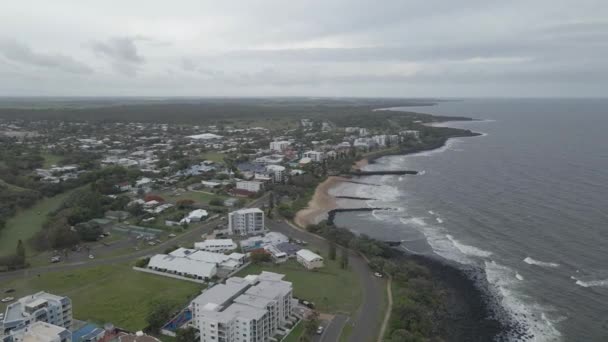 Coastal Town Bargara Beach Queensland Australia Disparo Aéreo Drones — Vídeo de stock