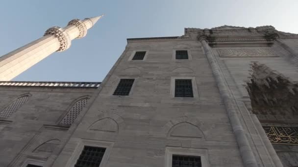 Κοντινό Πλάνο Έξω Από Κτίριο Της Ιστορικής Suleymaniye Τζαμί Στην — Αρχείο Βίντεο