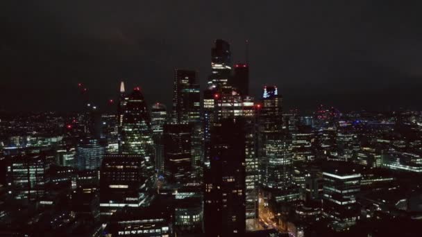 City London Night Establishing Shot — стоковое видео