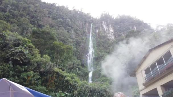 Great Waterfall Hot Springs Santa Rosa Cabal — Vídeos de Stock