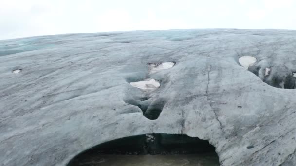 Ascending Aerial Shot Famous Breidamerkurjokull Glacier Snout Iceland Visiting Vatnajkull — Stock Video