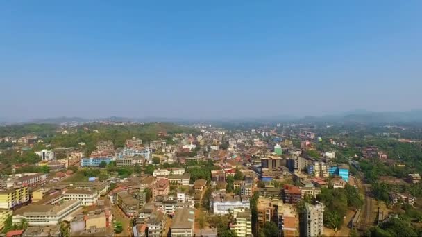 インド ゴア南部のマルガオン市のドローンビュー — ストック動画