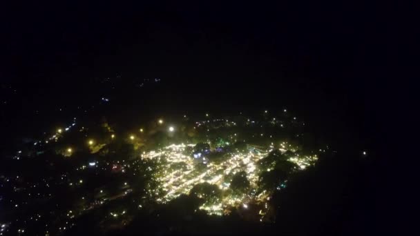 Eine Drohne Fliegt Über Den Nachtmarkt Goa Indien — Stockvideo