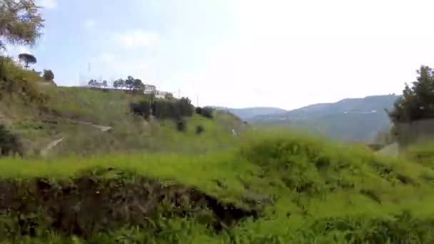 Jízda Španělských Horách Úzkých Silnicích Nádherná Krajina Nerjou Andalusii Tradiční — Stock video
