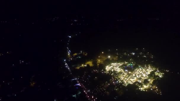 印度果阿夜市无人机图像 — 图库视频影像