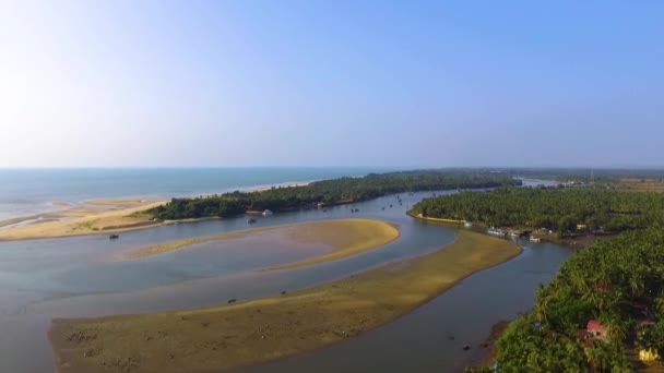 Drone Shot Leela Island South Goa India — Stock Video