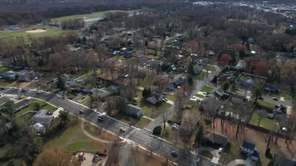Aerial View Cherry Hill New Jersey Usa Street Traffic Residential — ストック動画