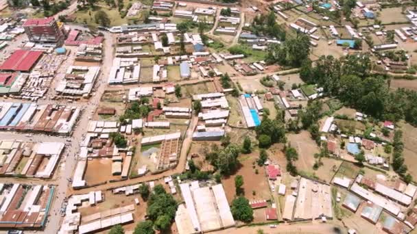 Tilting Drone Flight Busy Local Market Tribal Village Kapenguria Traditional — Video