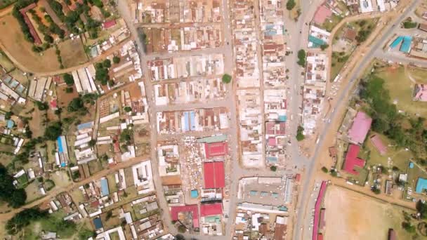 Tilting Drone Flight Busy Local Market Tribal Village Kapenguria Traditional — Video