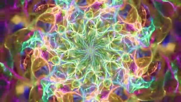 Abstract Cosmic Fractal Kaleidoscope Rainbow Aurora Seamless Looping Music Colorful — Wideo stockowe