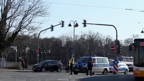 Knife Attack Shooting Crime Scene March Mainz Germany Handheld Panning — Stock video