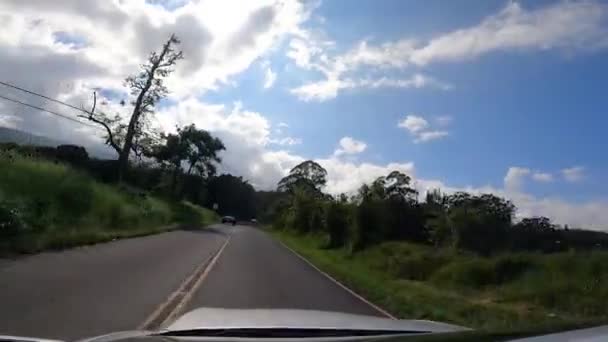 Driving Hana Highway Maui Hawaii Pov Driver View Windshield — Stok video