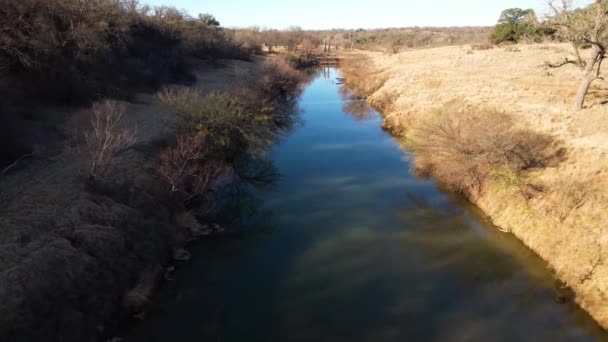 Aerial Video Colorado River Brownwood Richland Springs Texas — стоковое видео
