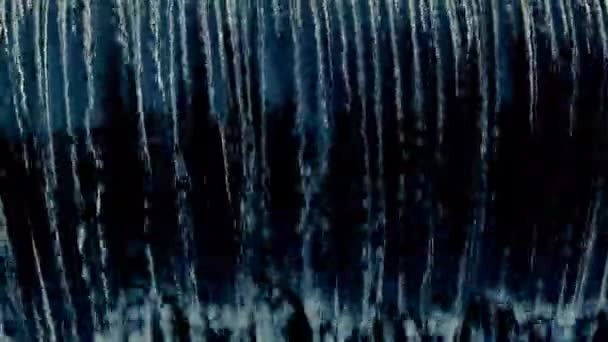 Close Water Cascading Edge Dark Wall Background — 비디오