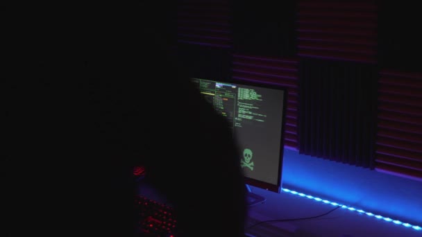 Cyber Angriff Auf Stromnetze Junger Hacker — Stockvideo