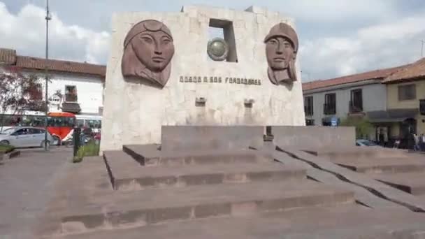 Hyperlapse Limacpampa City Park Cusco Peru — стоковое видео