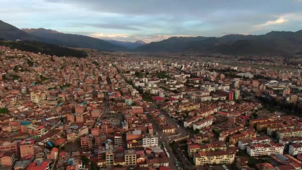 Skyline Cusco Peru Aerial Panoramic — Stock videók