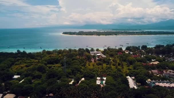 Wonderful Aerial Flight Panorama Overview Drone Shotof Luxury Resort Hotel — Stock Video