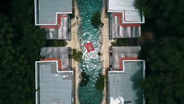 Gorgeous Aerial Flight Lift Aerial Drone Flight Guy Floating Pool — Video