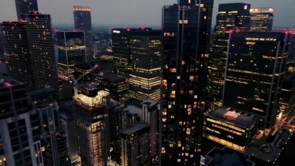 Investment Banks Night Canary Wharf — стоковое видео