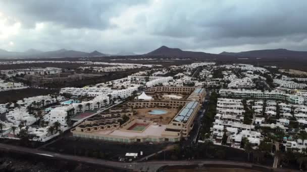 Drone Shot Gran Hotel Lujo Complejo Vacacional Las Islas Canarias — Vídeo de stock