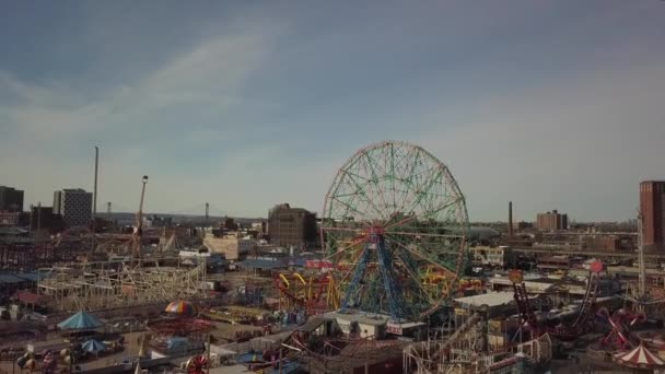 Coney Island Brooklyn New York Luchtfoto — Stockvideo