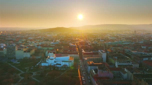 Beautiful Sunset Just Gdlli Dombvidk Creates Beautiful Golden Glow Densely — Stok video