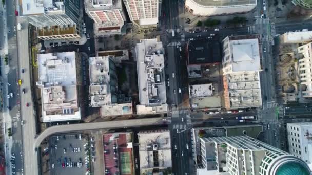 西雅图市中心街道的头顶天线 2017年左右 — 图库视频影像
