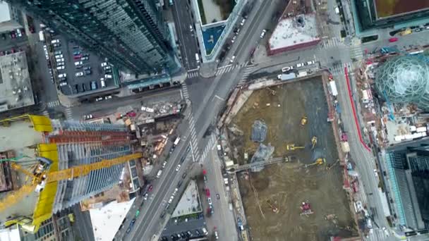 Dronova Perspektiva Čtvrti South Lake Union Seattlu Roce 2017 — Stock video