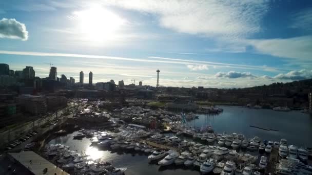 Słoneczny Ciepły Dzień Nad Jeziorem Union Seattle Waszyngton — Wideo stockowe
