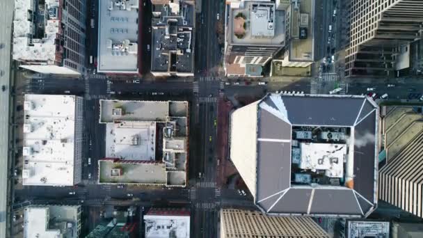 Drohnen Blick Auf Die Straßen Der Innenstadt Von Seattle 2017 — Stockvideo